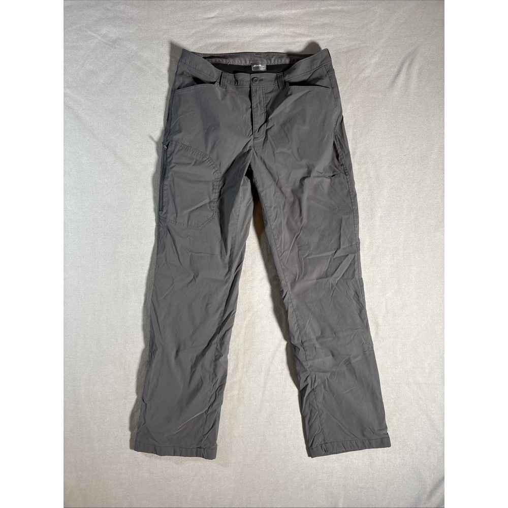 Eddie Bauer Fleece Lined Tech Pants Mens 34x31 Gray Gorpcore Hiking Outdoor